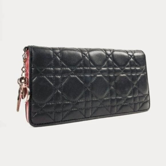 Dior Lady Dior Black Cannage Flap Wallet - Picture 1 of 8